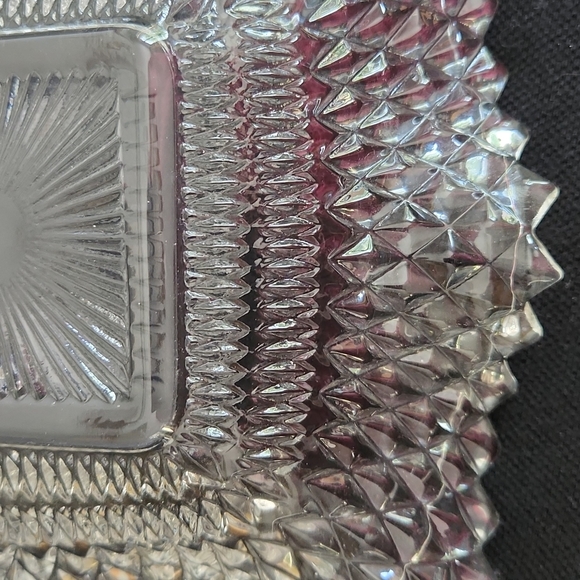 Square Ruffled Wavy Sawtooth Edge Dish by Indiana Manufactured in 1940's - Picture 7 of 10